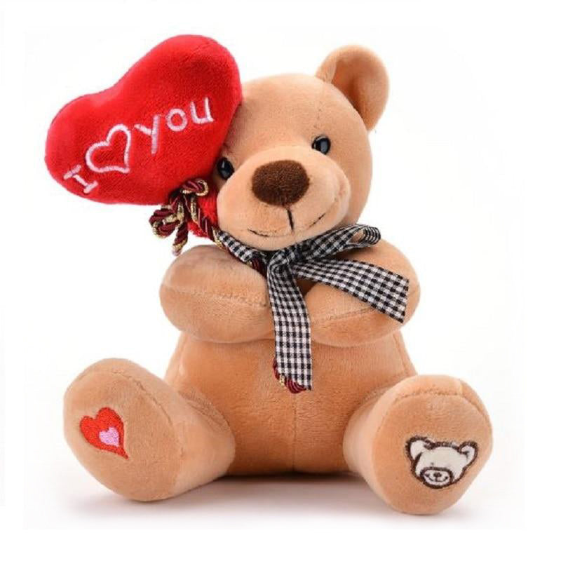 T-shirt peluche ours en peluche / ours en peluche avec coeur blanc I Love  You - 24 cm