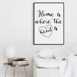 Affiche Coeur Citation « La maison est là où est le cœur »