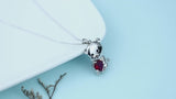 Collier Coeur <br/>Rouge Ours (Argent)