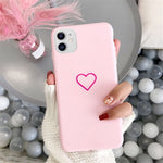 Coque iPhone Coeur Minimaliste Rose