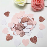 100 Confettis Coeur Rose Brillant