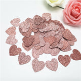 100 Confettis Coeur Rose Brillant