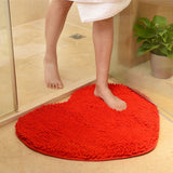 tapis de bain coeur rouge