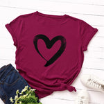 T-shirt Coeur Dessin