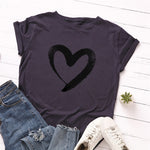 T-shirt Coeur Dessin