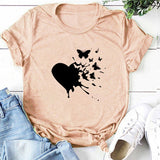 T-shirt Coeur Papillons